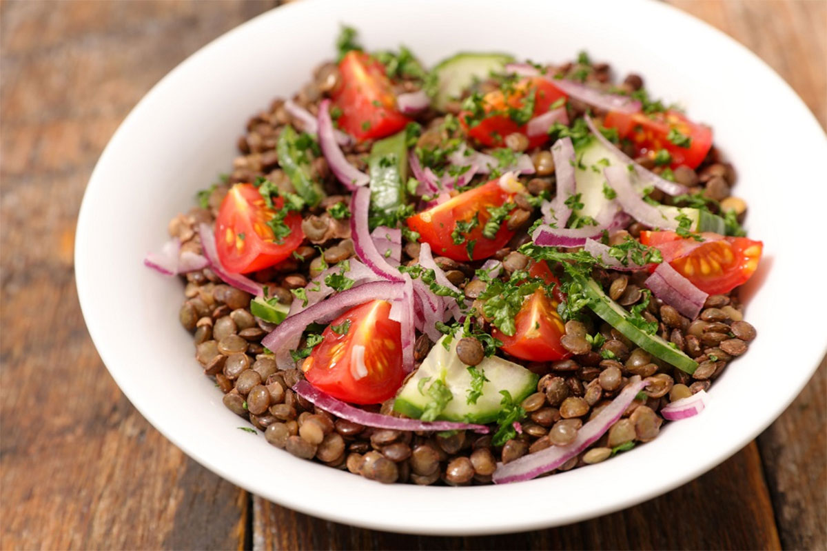 Salade de lentilles La recette facile MaRecette.ch