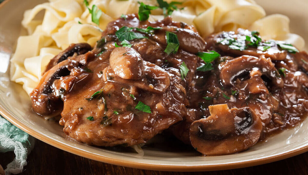 sauté de poulet aux champignons